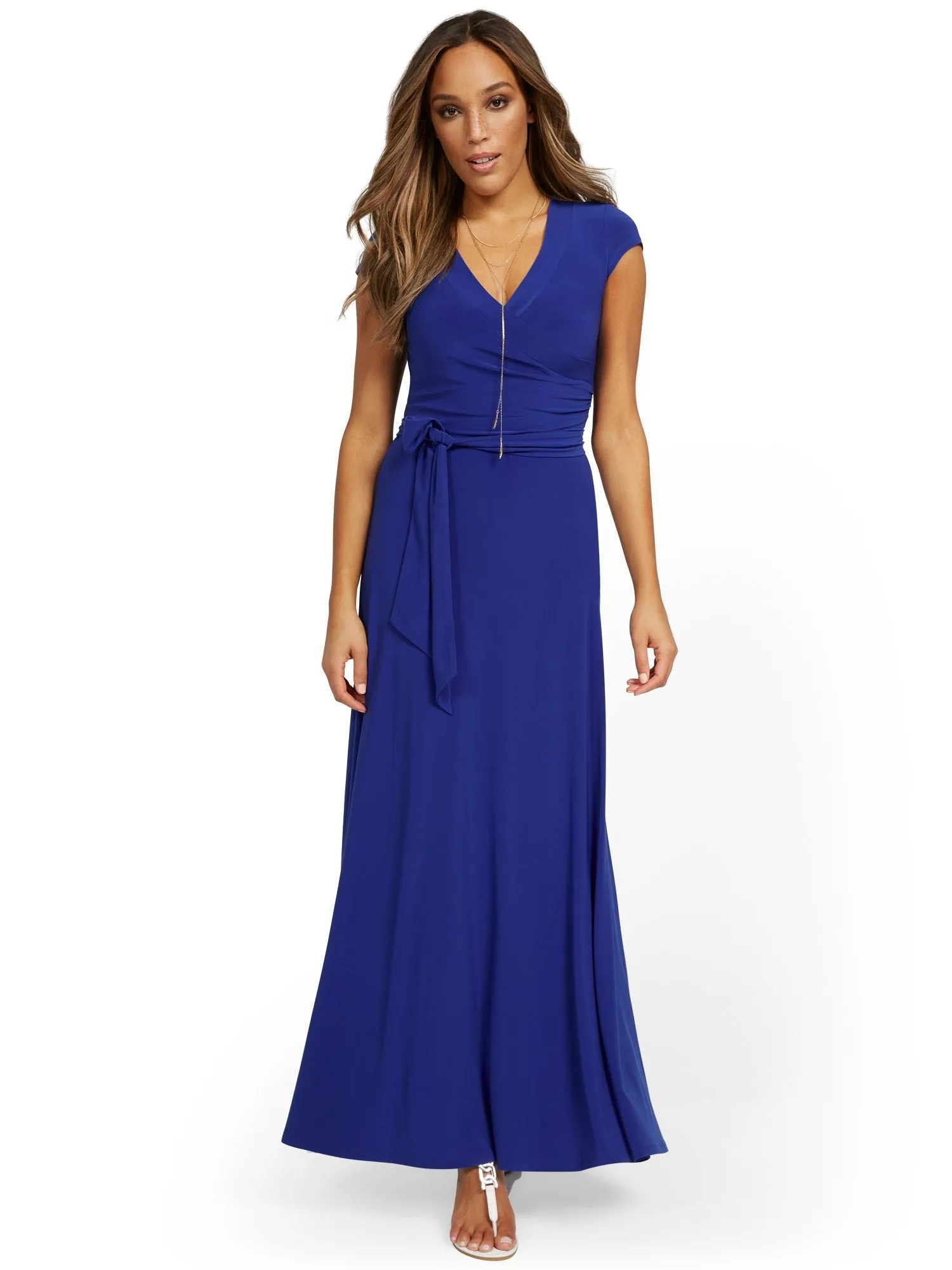 Wrap V-Neck Maxi Dress