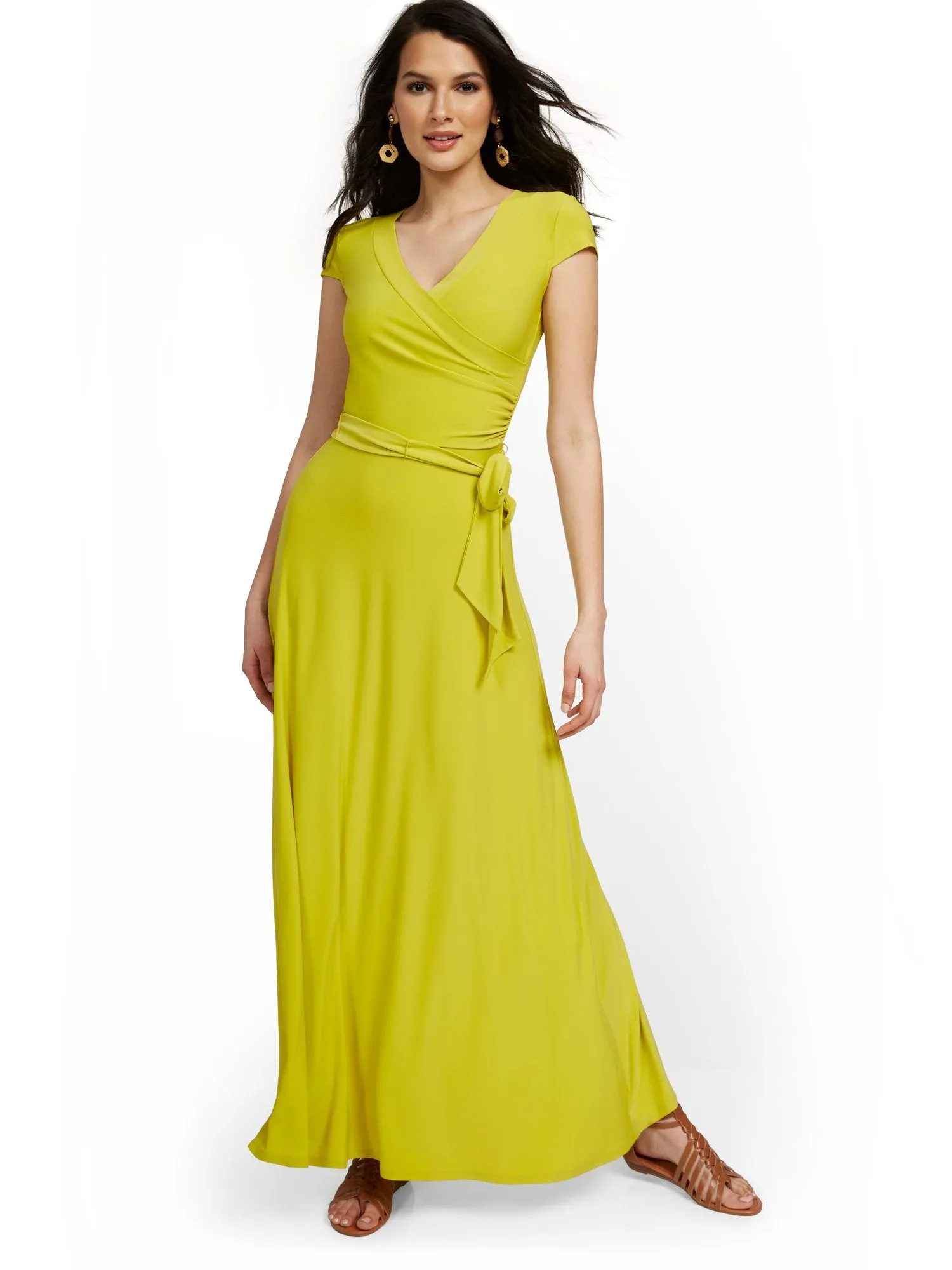 Wrap V-Neck Maxi Dress