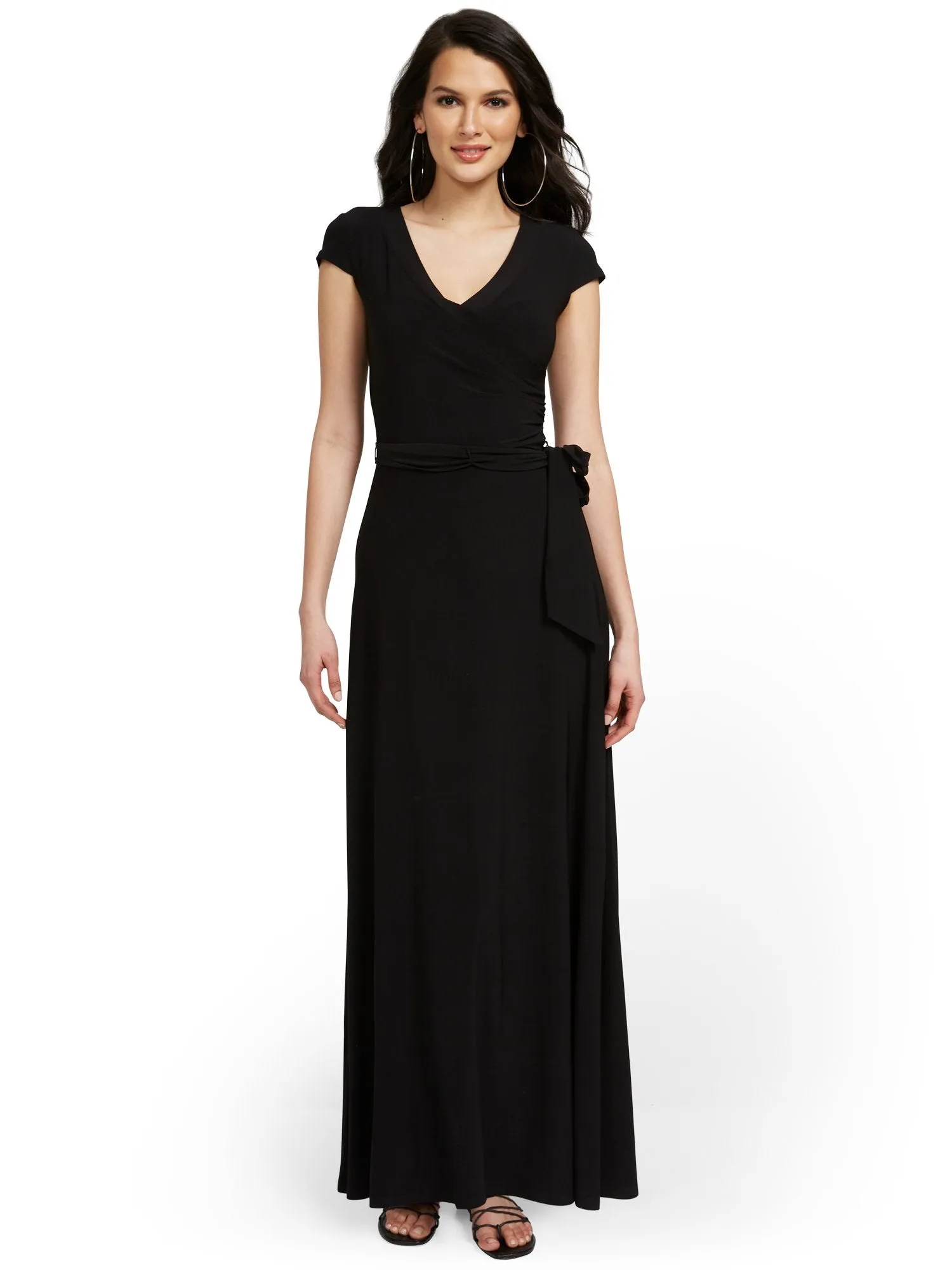 Wrap V-Neck Maxi Dress