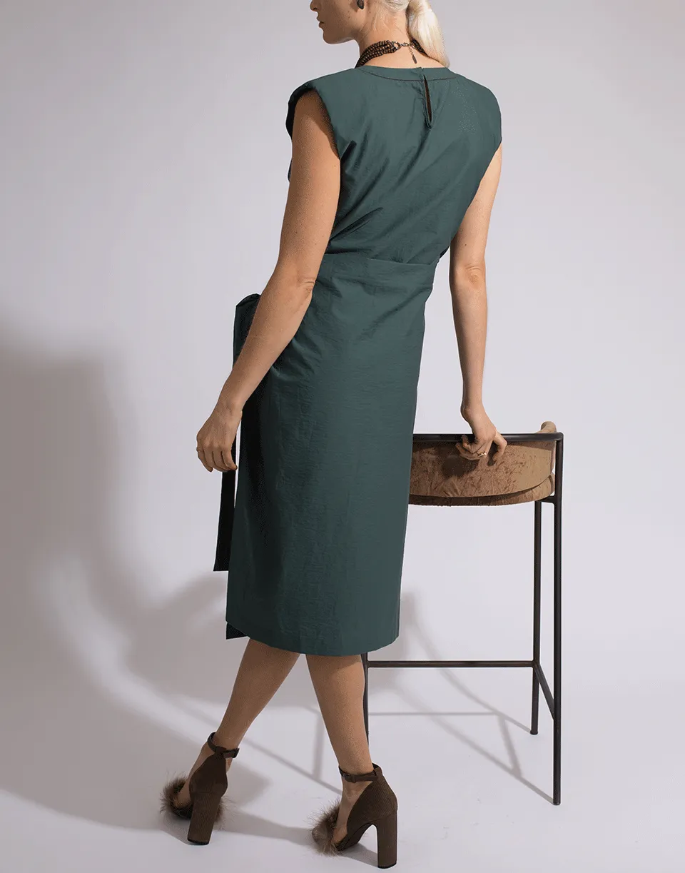 Wrapped Crewneck Ring Dress