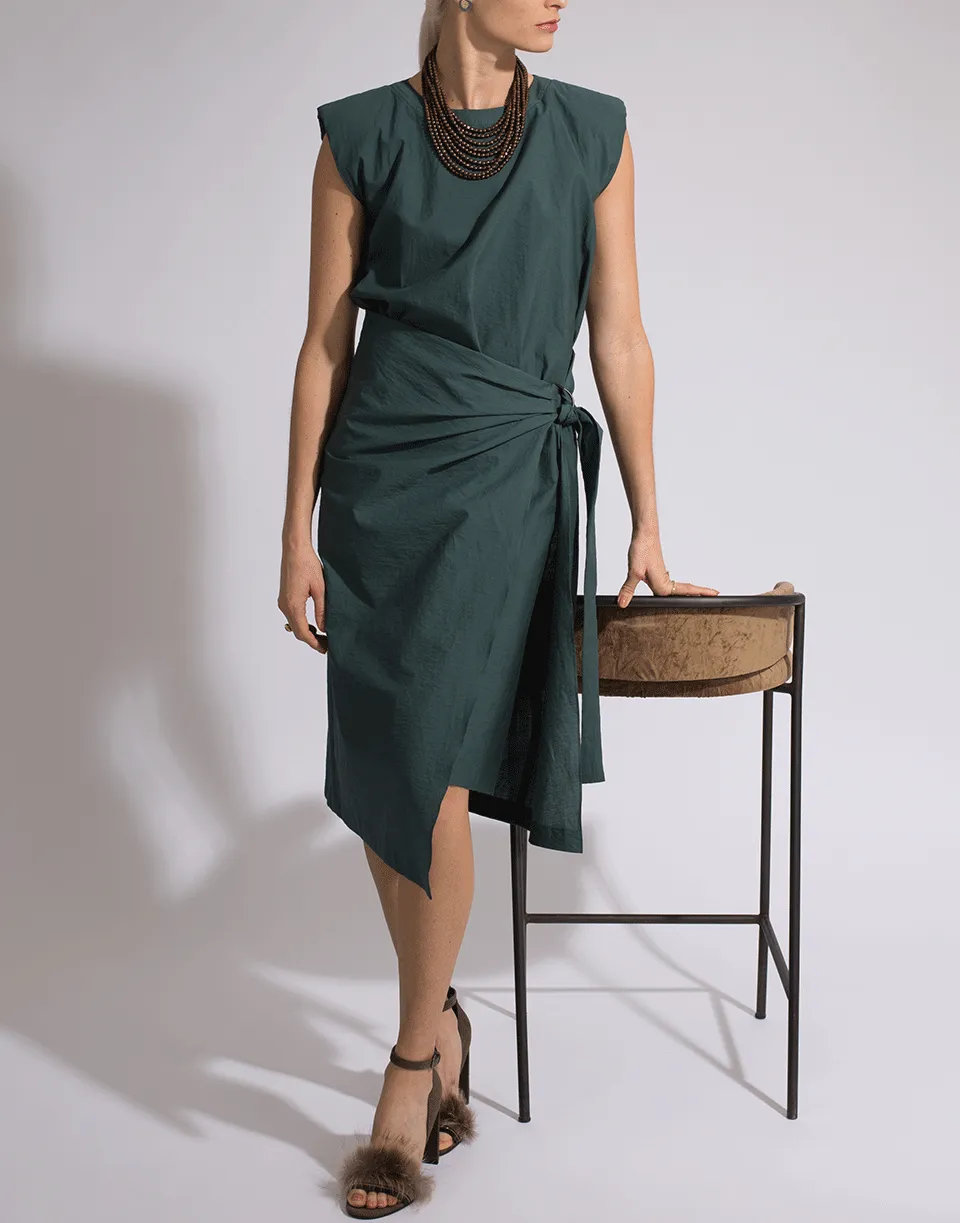 Wrapped Crewneck Ring Dress