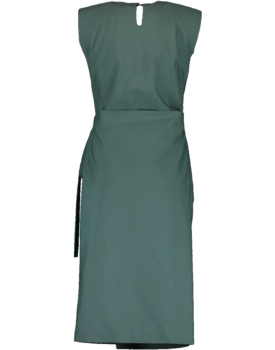 Wrapped Crewneck Ring Dress