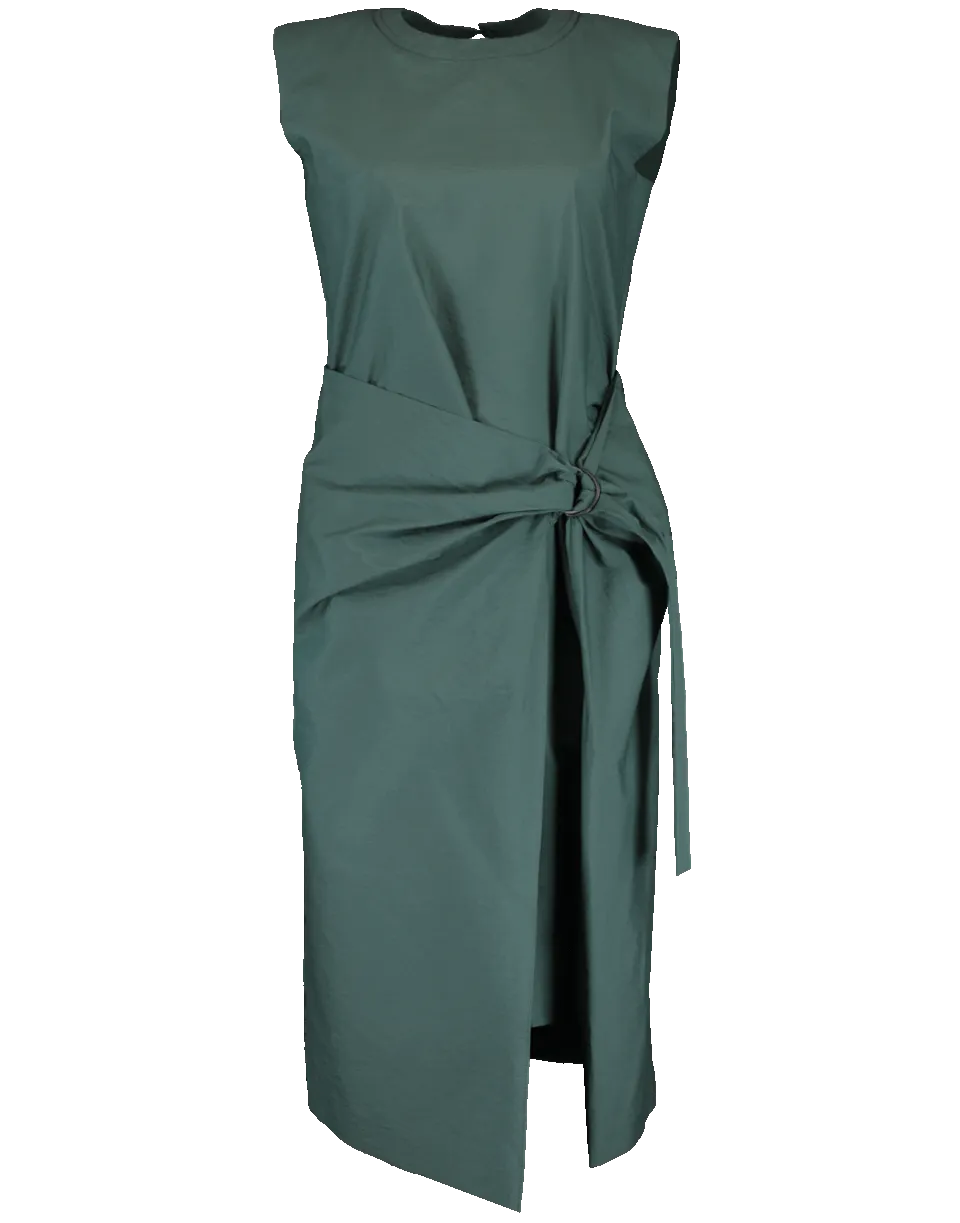 Wrapped Crewneck Ring Dress