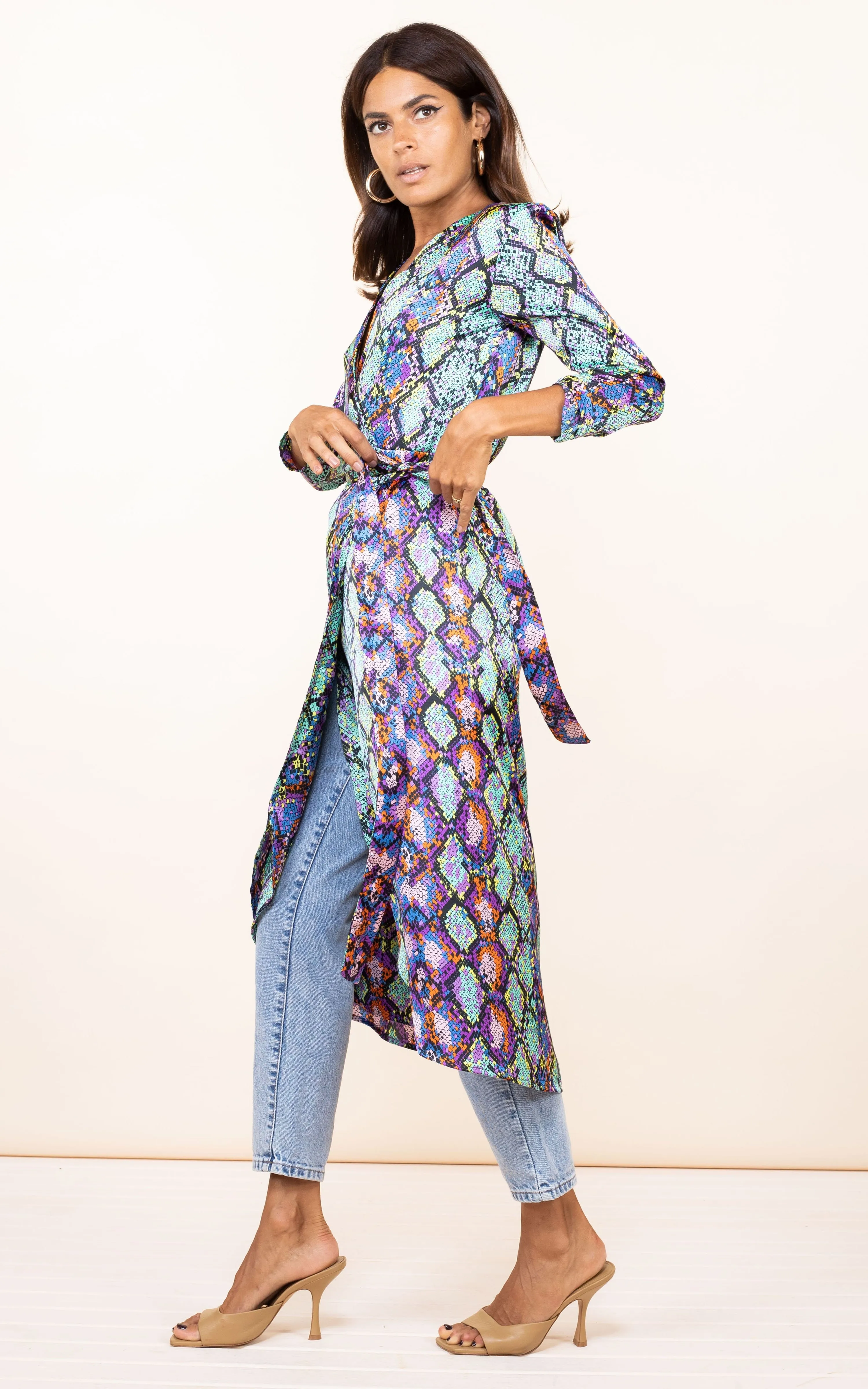 Yondal Dress In Multi Snake