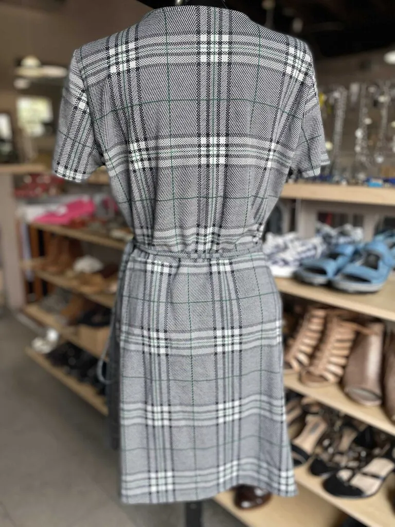 Zara Plaid Wrap Dress L