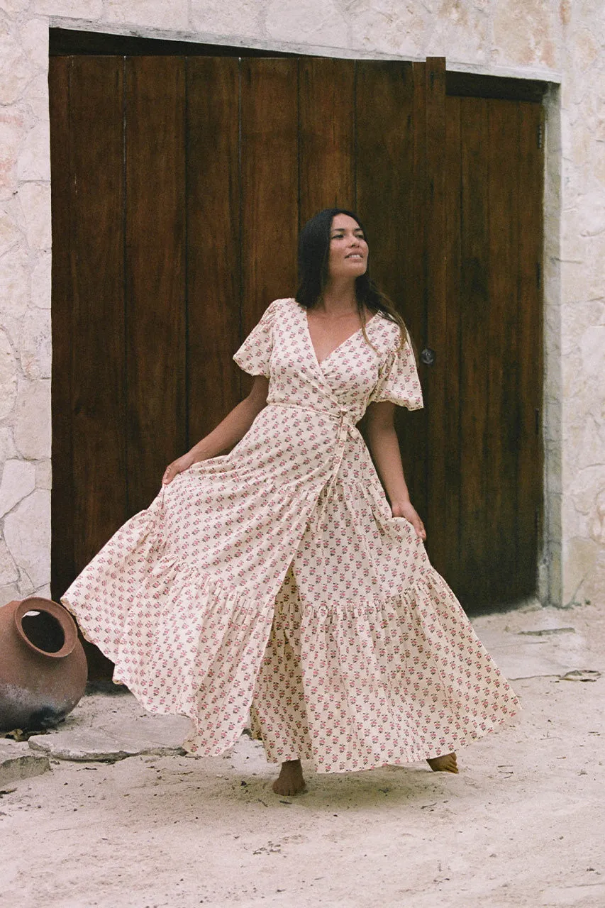 Zuri Wrap Dress ~ Peony